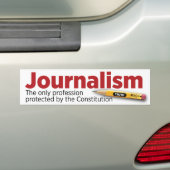 Journalistiek: Beschermd door de Grondwet Bumpersticker (Op auto)