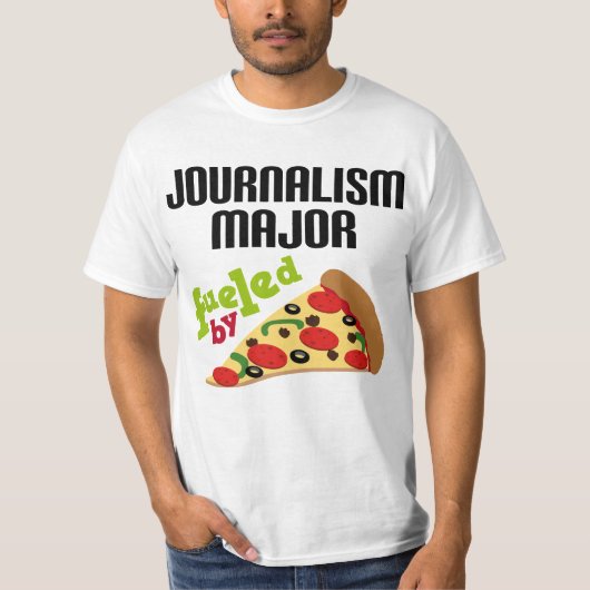 Journalistiek majoor Gift (Pizza) T-shirt (Voorkant)