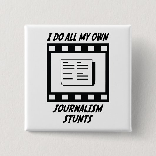 Journalistiek stunts vierkante button 5,1 cm (Voorkant)