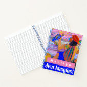 Journalistieke vrouw en vogel personaliseren notitieboek (Binnen)