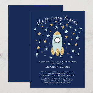 Journey Begins Rocket Boys Baby shower Uitnodiging