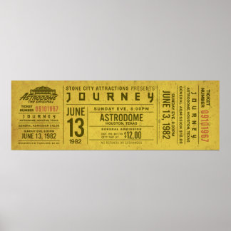 Journey Concert Ticket – Vintage Rock Wall Art Pri Poster