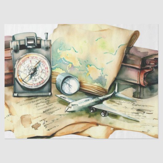 "Journey-geïnspireerd: avontuur wacht" Tissuepapier (Voorkant)