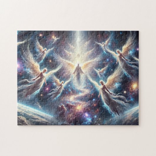 Journey of Angels Star Beings Through Cosmic Veil Legpuzzel (Horizontaal)