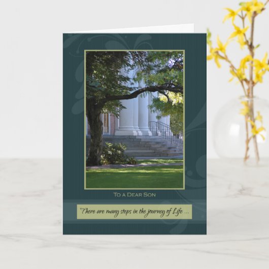 Journey of Life Son Afstuderen Gefeliciteerd Kaart (Gele Bloem)