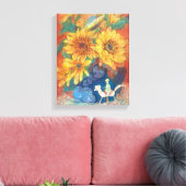 Journey of Whimsy: Sunflower & Rainbow Canvas Afdruk (Insitu (Woonkamer))
