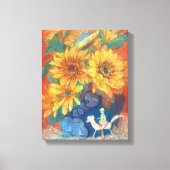 Journey of Whimsy: Sunflower & Rainbow Canvas Afdruk (Voorkant)