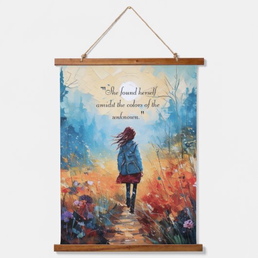 "Journey Through the Wildflowers" aanpasbaar Hangend Wandkleed (Voorkant)