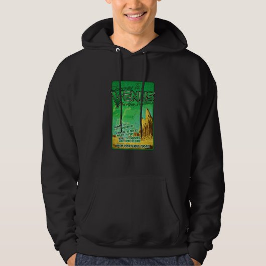 Journey to Venus Retro  Space Planet Hoodie (Voorkant)