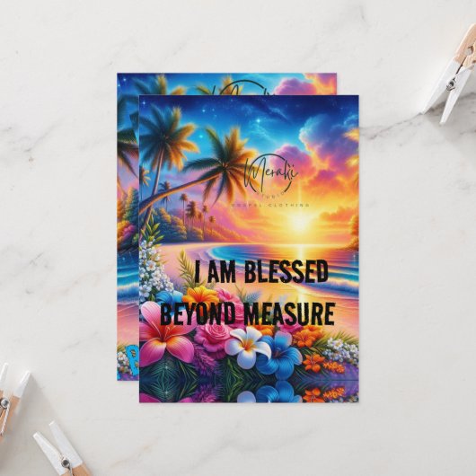 Journey with Grace: I Am Blessed Travel Backpack" Kaart (Voorkant / Achterkant in situ)