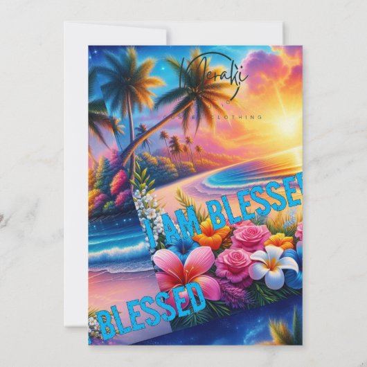 Journey with Grace: I Am Blessed Travel Backpack" Kaart (Achterkant)