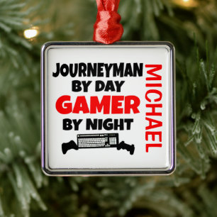 Journeyman houdt van videospellen spelen metalen ornament