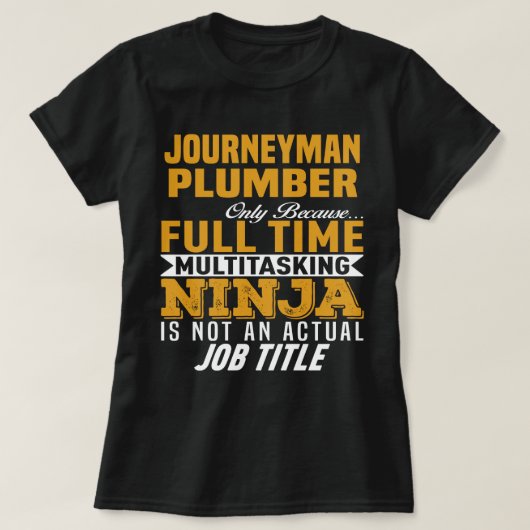 Journeyman Plumber T-shirt (Design voorkant)