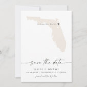 JOURNI Florida Map Beach Destination Save the Date Kaart (Voorkant)