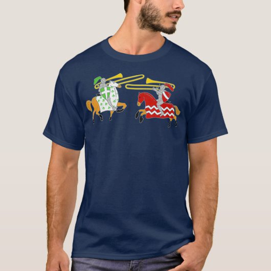 Jousting Funny Trombone voor trombonisten (2) T-shirt (Voorkant)