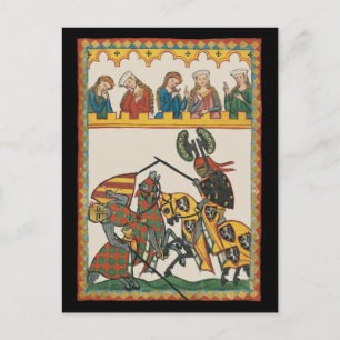 Jousting Knachten op een toernooi Briefkaart