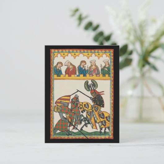 Jousting Knachten op een toernooi Briefkaart (Staand voorkant)