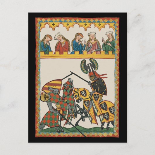 Jousting Knachten op een toernooi Briefkaart (Voorkant)