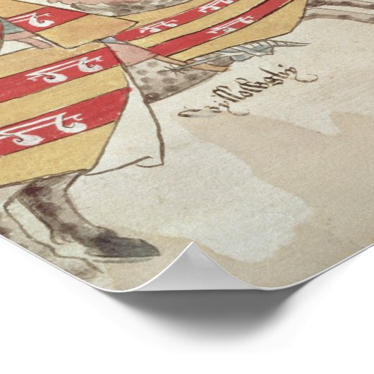 Jousting Knachten uit het boek van Sir Thomas Holm Poster (Hoek)