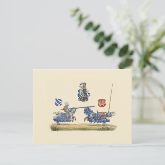 Jousting Knight - Medieval Theme Briefkaart (Staand voorkant)