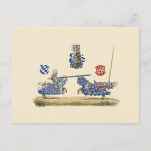 Jousting Knight - Medieval Theme Briefkaart