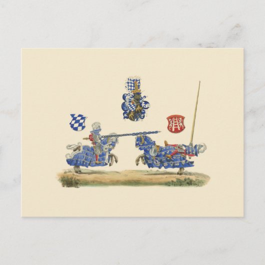 Jousting Knight - Medieval Theme Briefkaart (Voorkant)