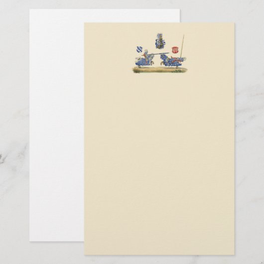 Jousting Knight - Medieval Theme Briefpapier (Voorkant / Achterkant)