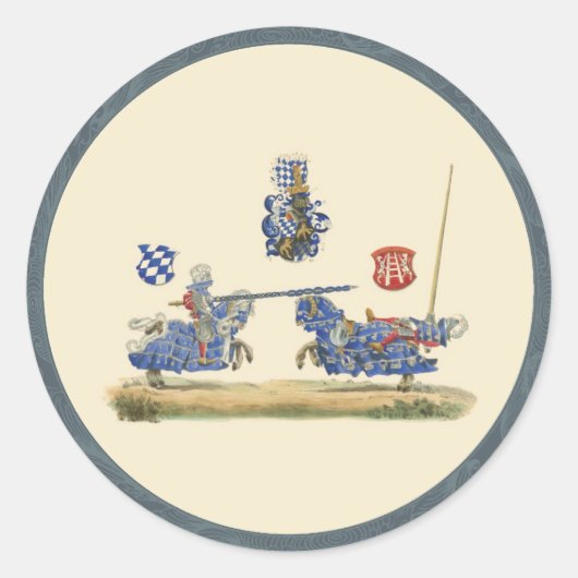Jousting Knight - Medieval Theme Ronde Sticker (Voorkant)