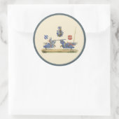 Jousting Knight - Medieval Theme Ronde Sticker (Tas)