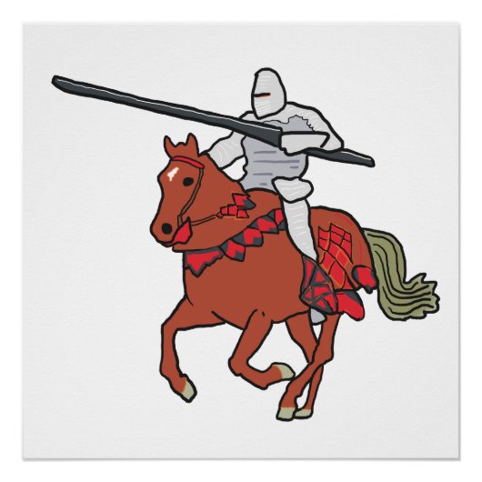 Jousting Knight Perfect Poster (Voorkant)