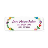 Jouthful Elegant Script Flowers Floral Modern Etiket (Voorkant)