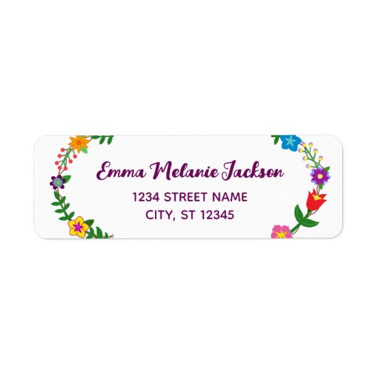 Jouthful Elegant Script Flowers Floral Modern Etiket (Voorkant)