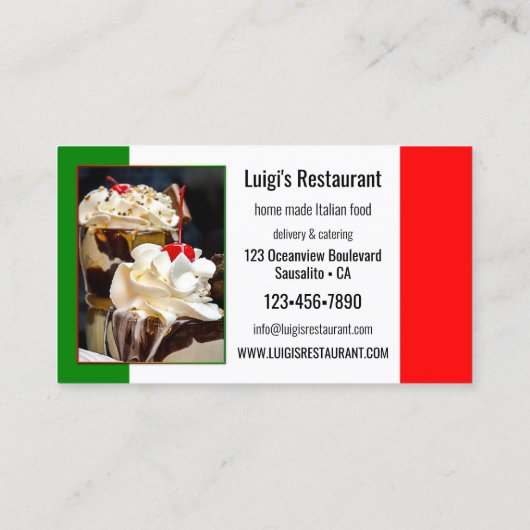 Jouw 4 foto's Italiaanse restaurant Visitekaartje (Achterkant)