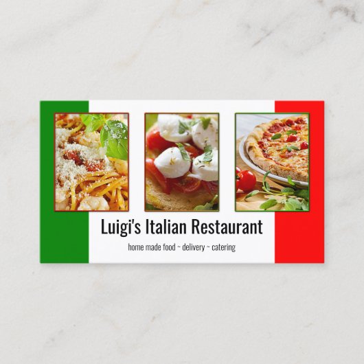 Jouw 4 foto's Italiaanse restaurant Visitekaartje (Voorkant)