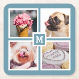 JOUW 4 FOTO'S & MONOGRAM onderzetters