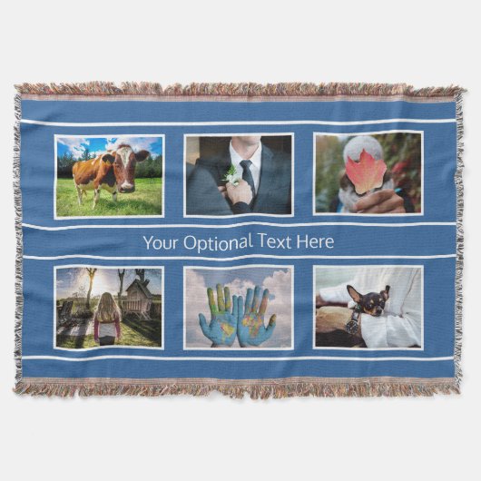 JOUW 6 FOTO'S & TEKST dekbed Deken (Voorkant)