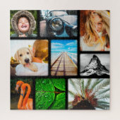 Jouw 9 foto Jigzaag Puzzle Collage Framed Black Legpuzzel (Verticaal)