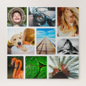 Jouw 9 foto's Jigzaag Puzzle Collage omwoeld White Legpuzzel (Verticaal)
