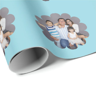 Jouw aangepaste foto in bloem cadeaupapier