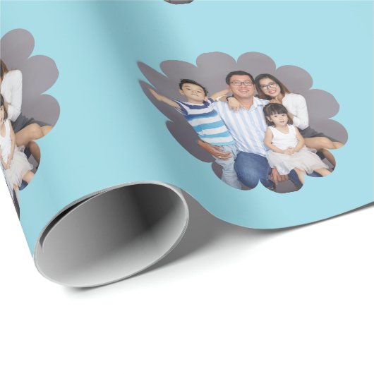 Jouw aangepaste foto in bloem cadeaupapier (Rol Hoek)