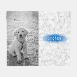 Jouw aangepaste foto & namaak marmertextuur met bl fleece deken