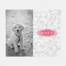 Jouw aangepaste foto & namaak marmertextuur met ro fleece deken