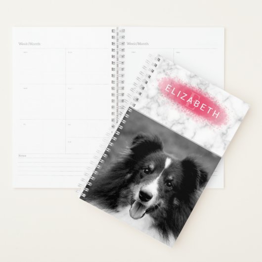 Jouw aangepaste foto & namaak marmertextuur met ro planner (Display)