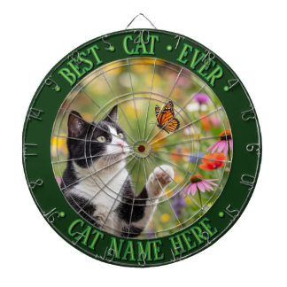 Jouw aangepaste kattenfoto & typografie GROENE RAN Dartbord