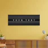 Jouw aangepaste tekst en moderne strepen | Zwart e Canvas Afdruk (Insitu (Woonkamer))