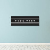 Jouw aangepaste tekst en moderne strepen | Zwart e Canvas Afdruk (Insitu (Houten vloer))
