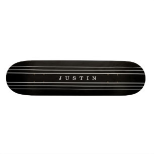 Jouw aangepaste tekst en moderne strepen Zwart e Persoonlijk Skateboard