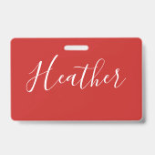 Jouw aangepaste witte schrift op rood badge (Achterkant)