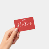Jouw aangepaste witte schrift op rood badge (Handheld)