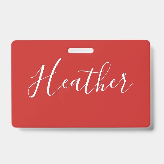 Jouw aangepaste witte schrift op rood badge (Voorzijde)